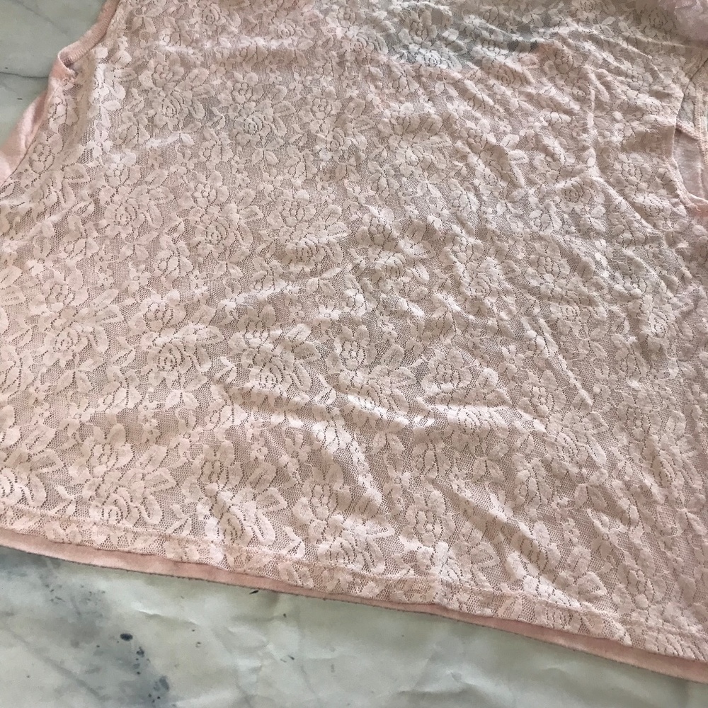 Victoria's Secret PINK Light Pink Lace Back Tee - Picture 6 of 6